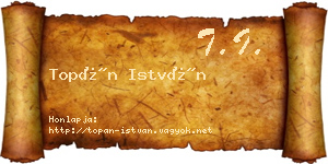 Topán István névjegykártya